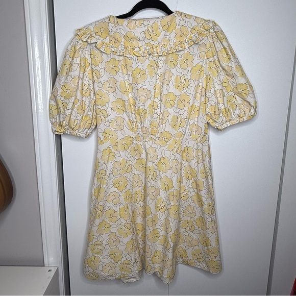 Rixo Kayla Floral Yellow Dress - RTR - Cotton - US 10 Large - Picture 13 of 16